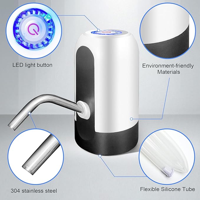 Water Bottle Pump, USB Charging Portable