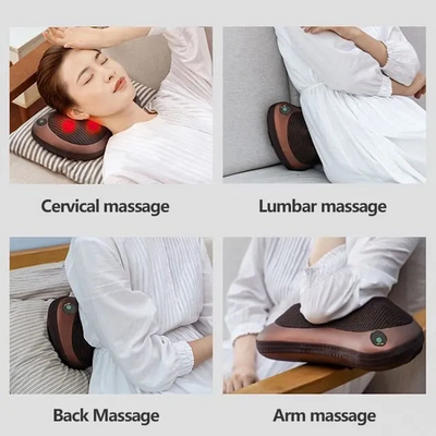 head Neck Seniority Pillow Deep Kneading Massager Use Body Cervical Lumbar Waist Leg Pain Relief Massager Health Carer(With Car Adapter included),Home and Office