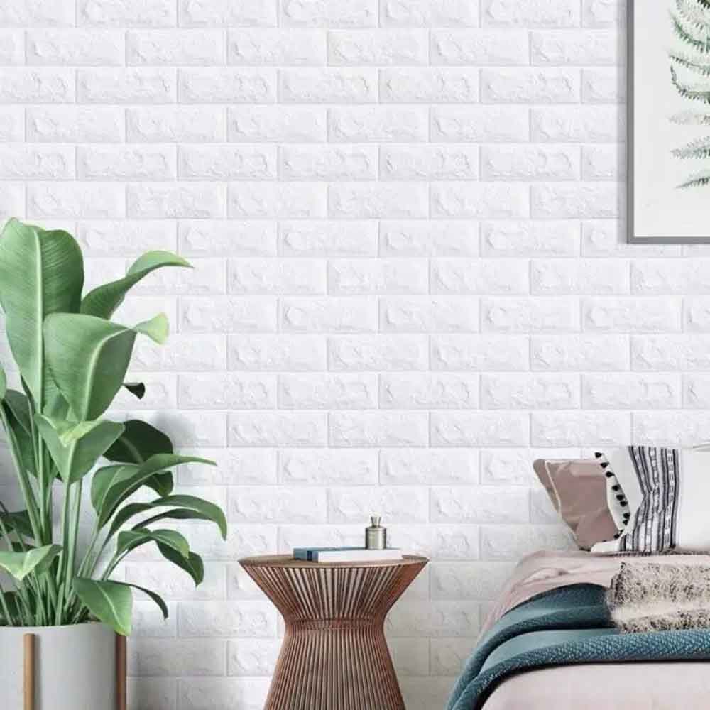 Pack Of 4 3D Foam Brick Wall Sheets