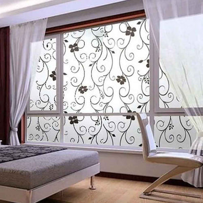 Window Glass Wallpaper Sticker Floral Fancy Pattern