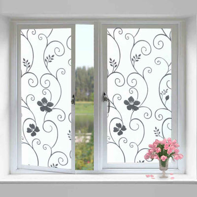 Window Glass Wallpaper Sticker Floral Fancy Pattern