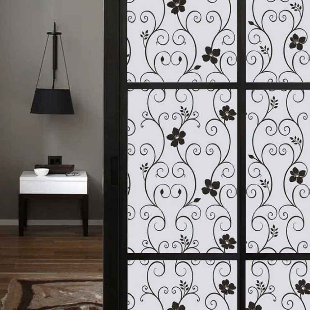 Window Glass Wallpaper Sticker Floral Fancy Pattern