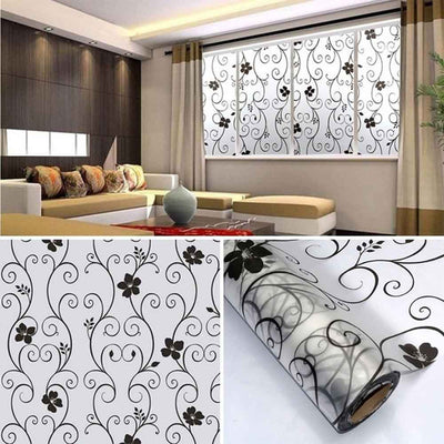 Window Glass Wallpaper Sticker Floral Fancy Pattern