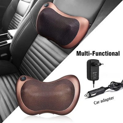 head Neck Seniority Pillow Deep Kneading Massager Use Body Cervical Lumbar Waist Leg Pain Relief Massager Health Carer(With Car Adapter included),Home and Office