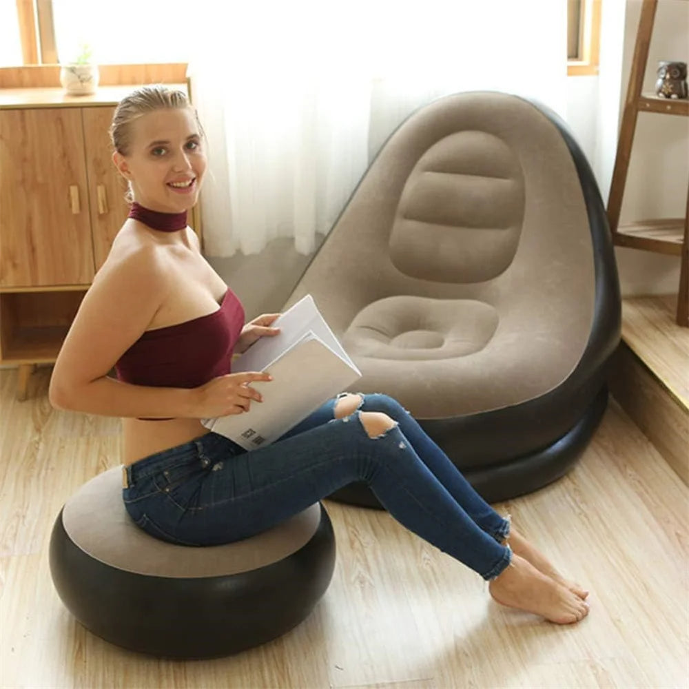 Inflatable bean bag sofa