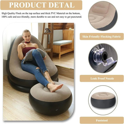 Inflatable bean bag sofa